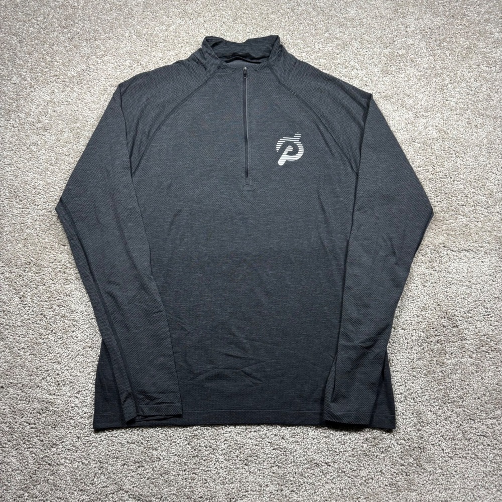 Lululemon Peloton Mens Metal Vent Tech Quarter Zip 1/4 Pullover Gray Large